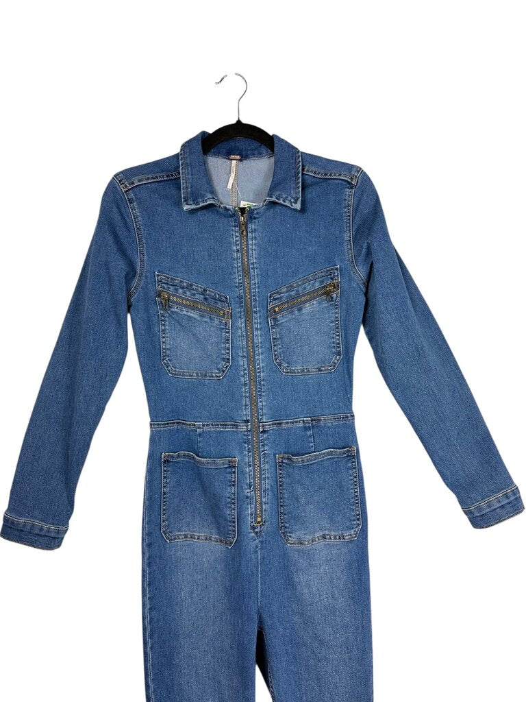 FREE PEOPLE LENNOX DENIM JUMPSUIT