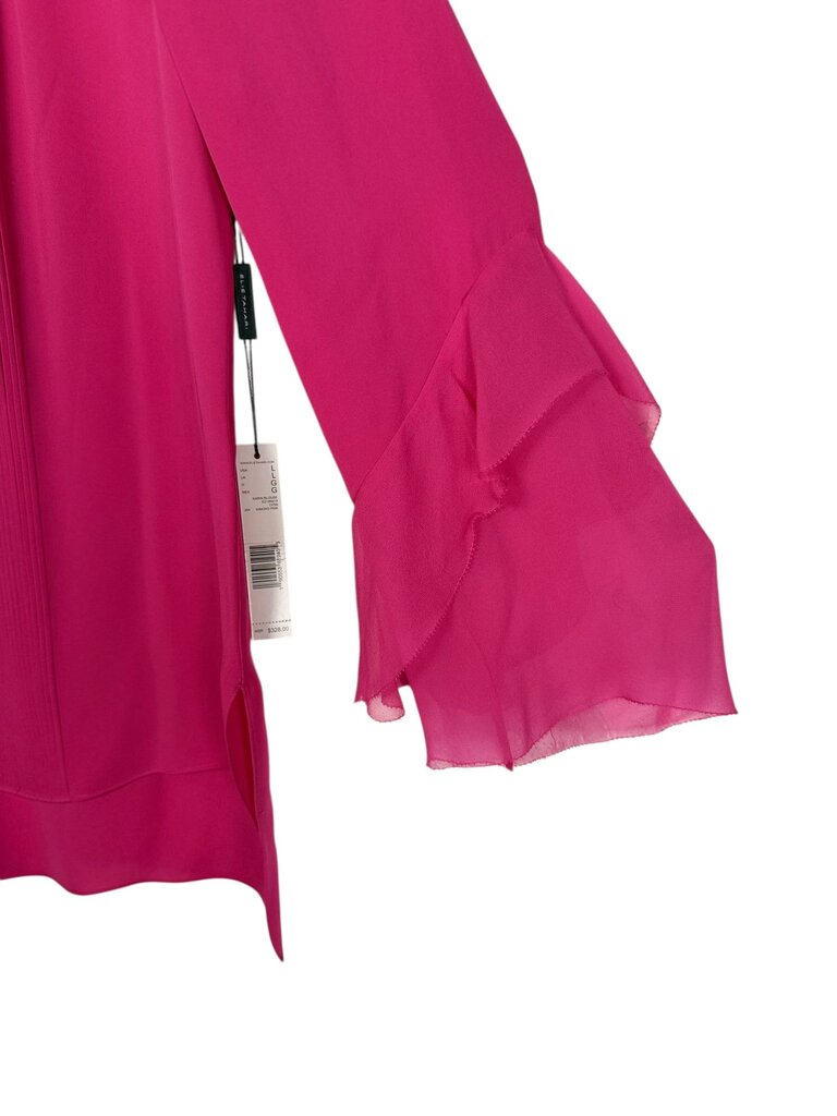 ELIE TAHARI SILK KEYHOLE BLOUSE