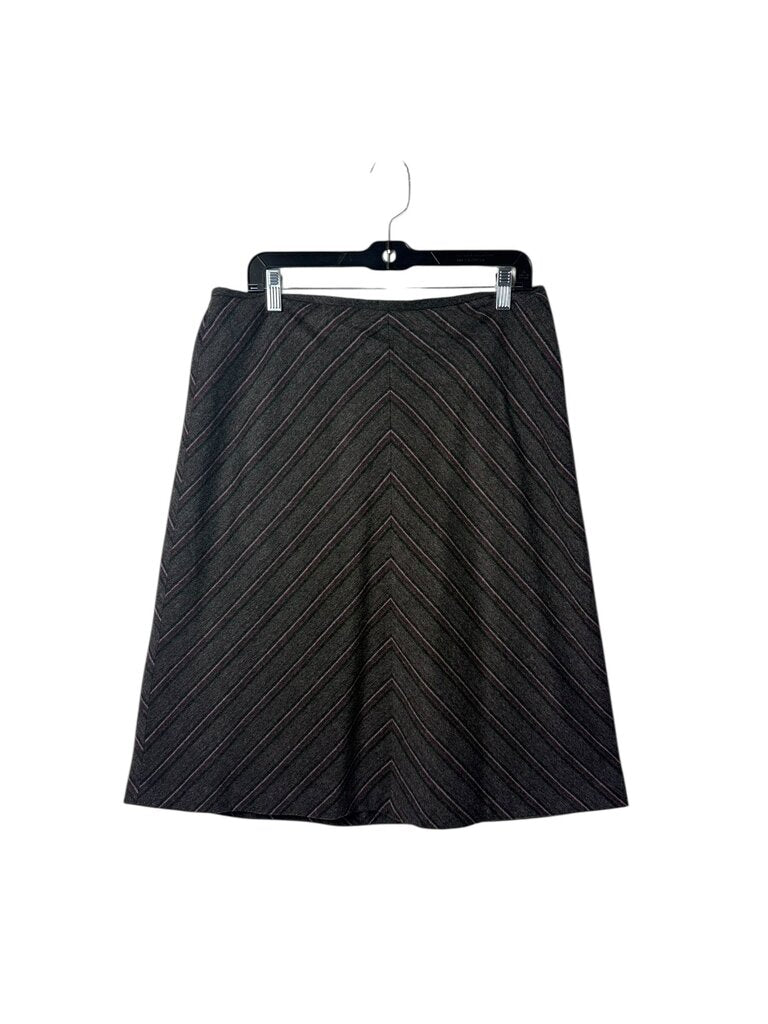 LOFT WOOL STRIPED MIDI SKIRT