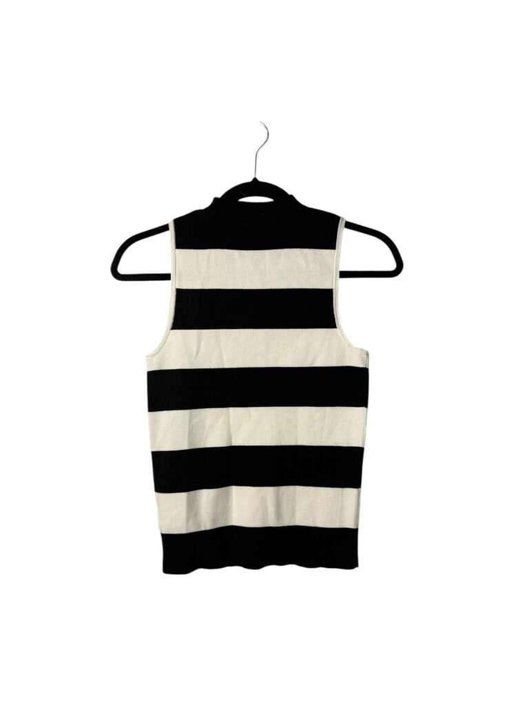 EXPRESS STRIPED ASYM ZIPPER SWEATER
