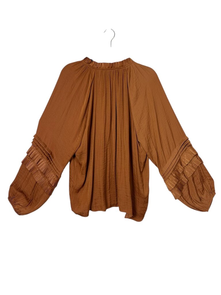 GIBSON LATIMER TIE SLEEVE BLOUSE