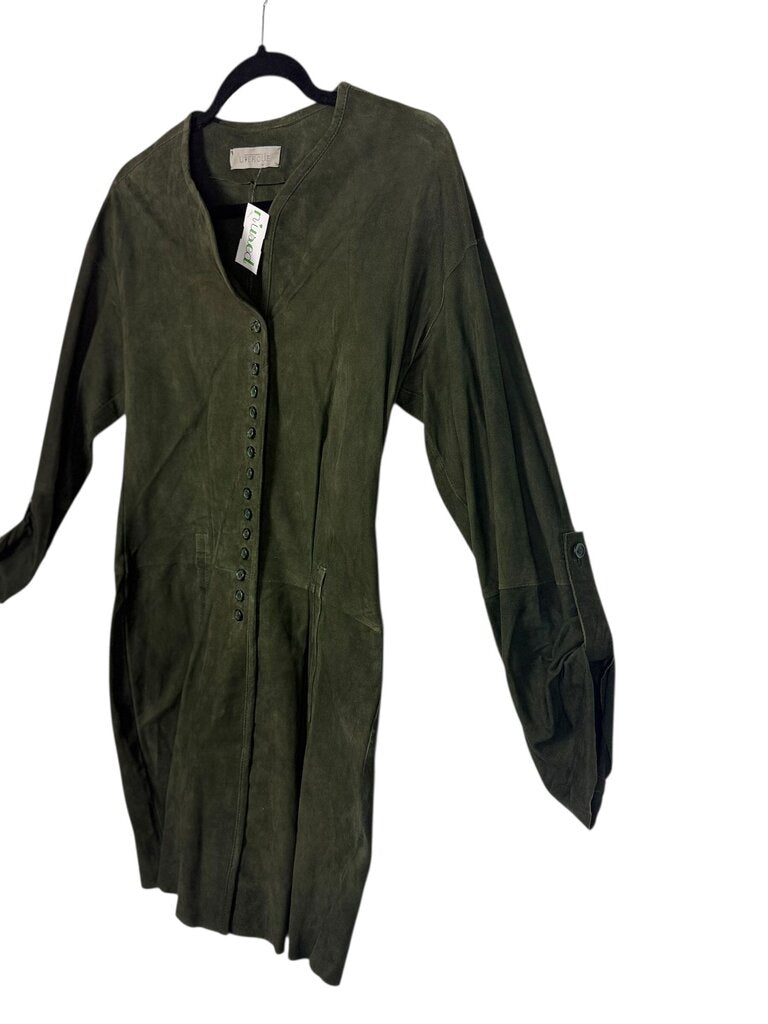 UTERQUE GREEN SUEDE DRESS