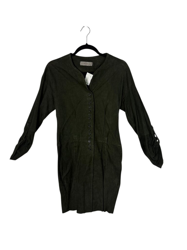 UTERQUE GREEN SUEDE DRESS