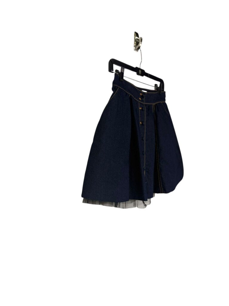 RED VALENTINO DENIM TULLE MINI SKIRT