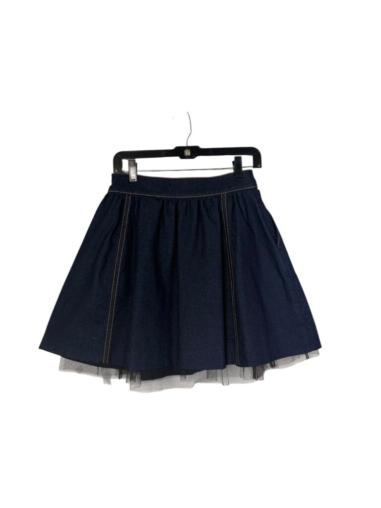 RED VALENTINO DENIM TULLE MINI SKIRT
