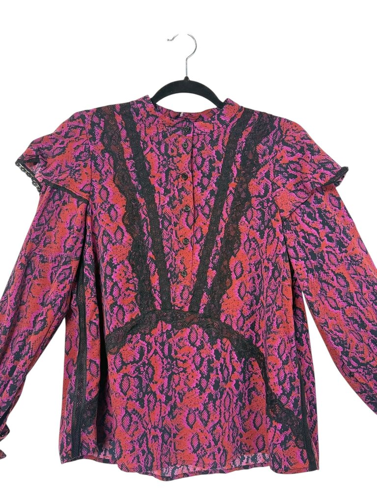 KOCHE SNAKESKIN LACE BLOUSE