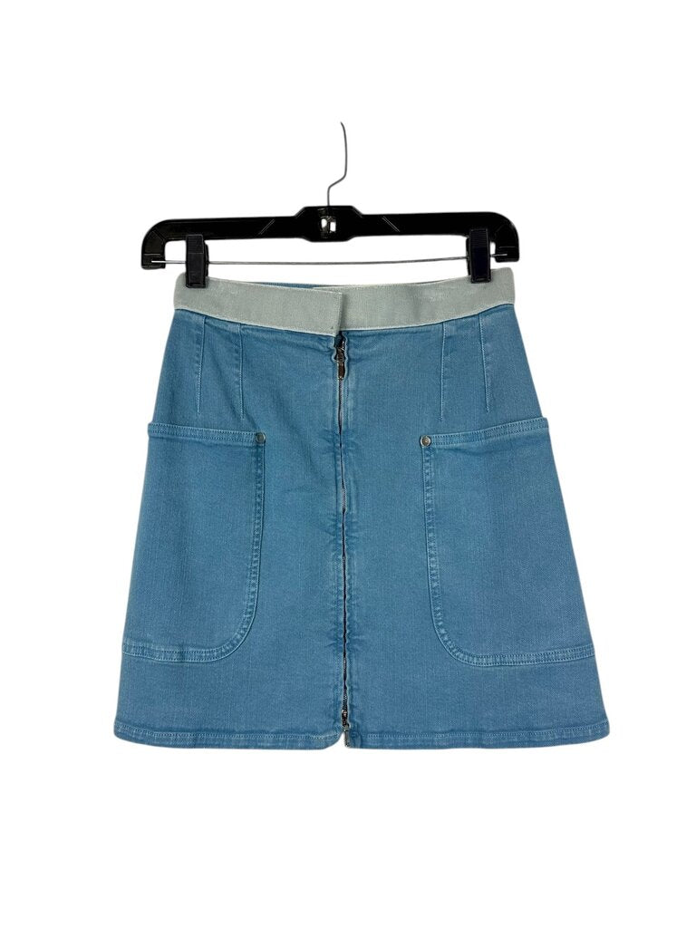 CHANEL DENIM VELCRO MINI SKIRT