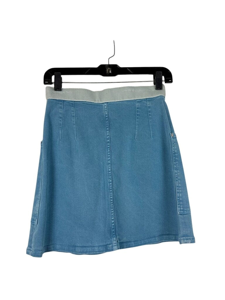 CHANEL DENIM VELCRO MINI SKIRT