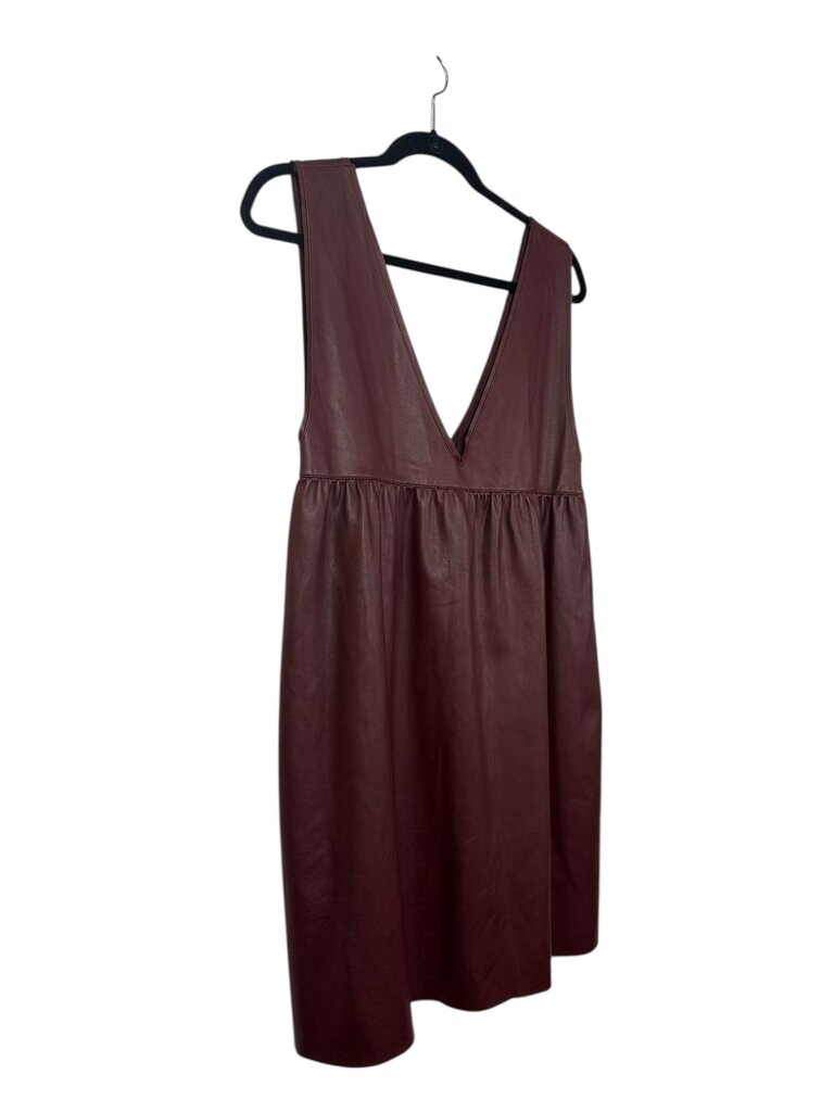 ZARA FAUX LEATHER BABYDOLL DRESS