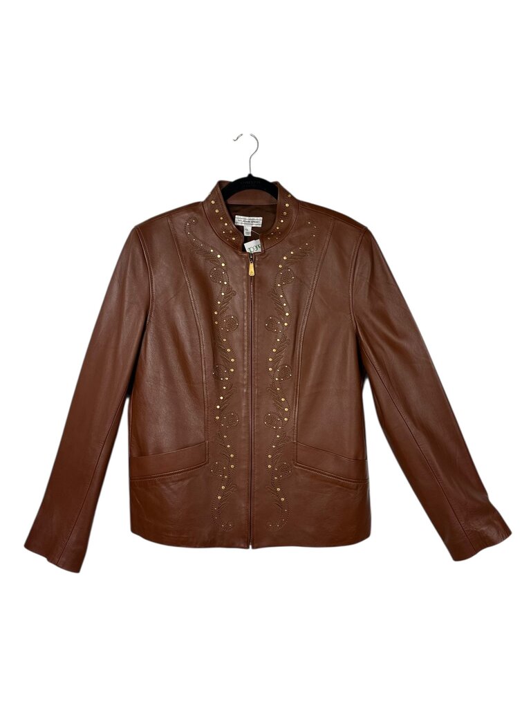 ST. JOHN SPORT STUDDED LEATHER JACKET