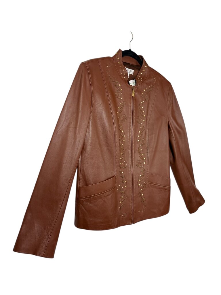 ST. JOHN SPORT STUDDED LEATHER JACKET