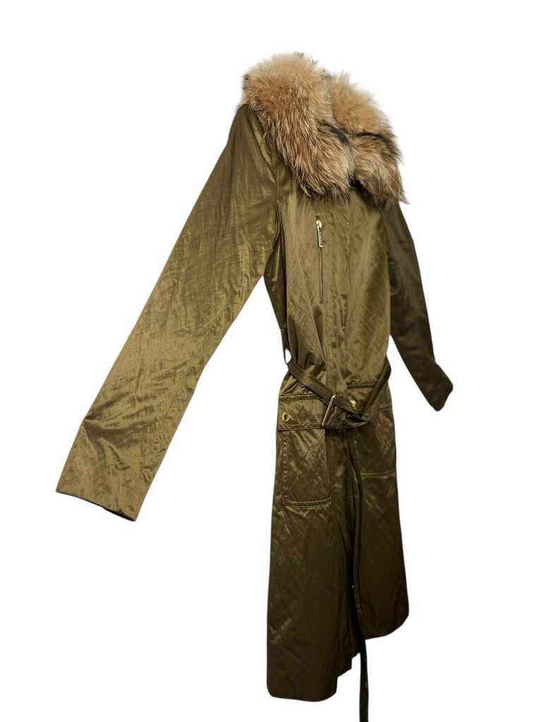 MICHAEL KORS COYOTE FUR TRIM COAT