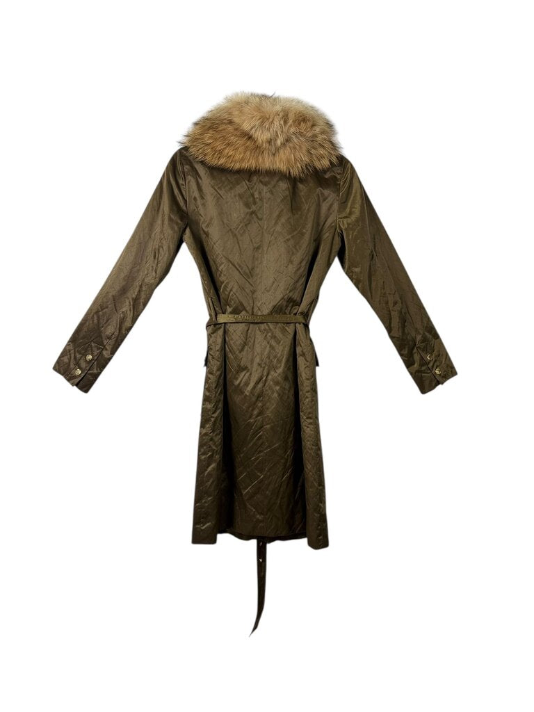 MICHAEL KORS COYOTE FUR TRIM COAT