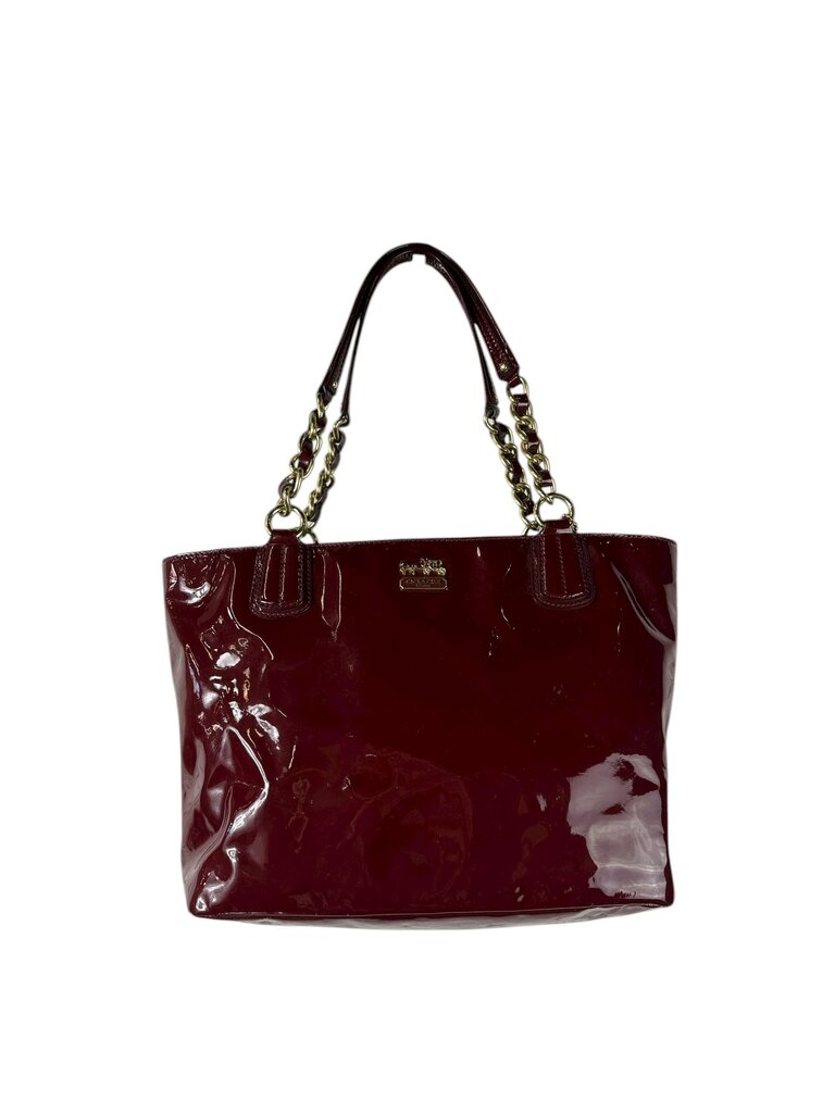 COACH RED PATENT TOTE BAG