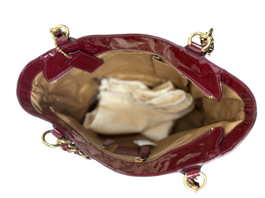 COACH RED PATENT TOTE BAG