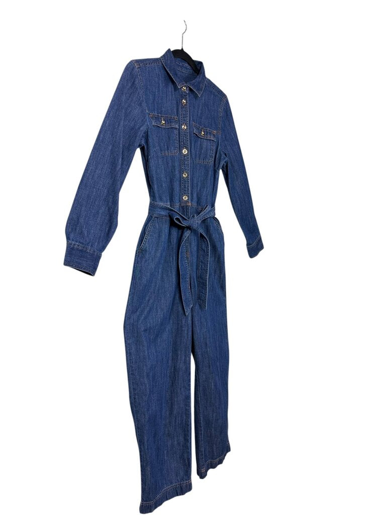 TALBOTS DENIM BELTED JUMPSUIT