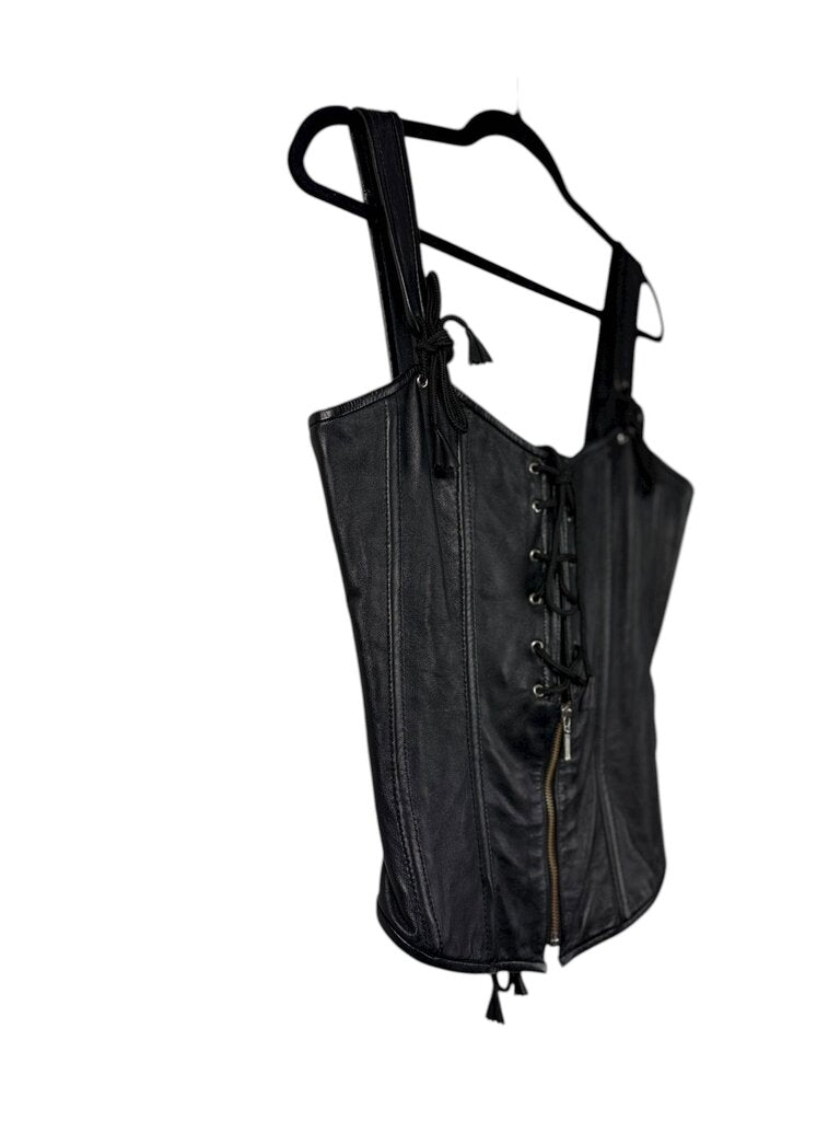 LEATHER LACE UP CORSET
