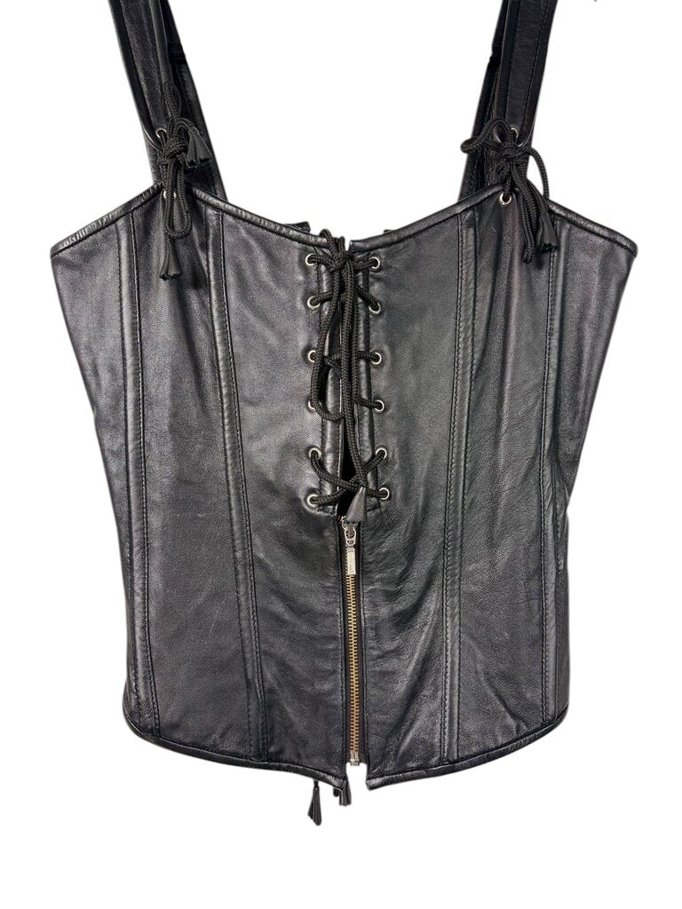 LEATHER LACE UP CORSET