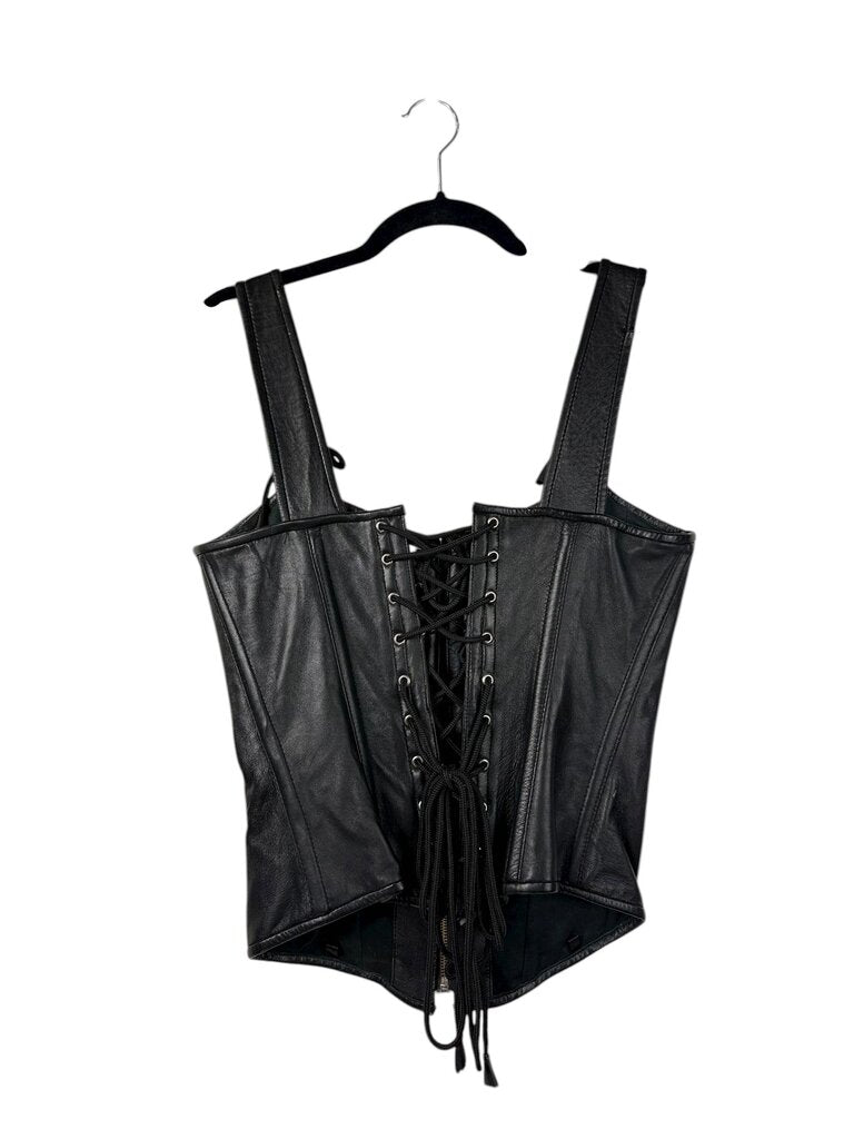 LEATHER LACE UP CORSET