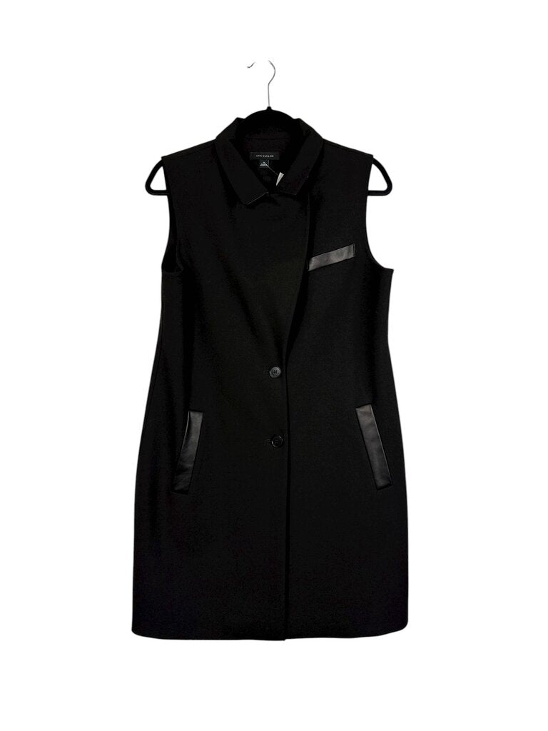 ANN TAYLOR LEATHER DETAIL SHIFT DRESS