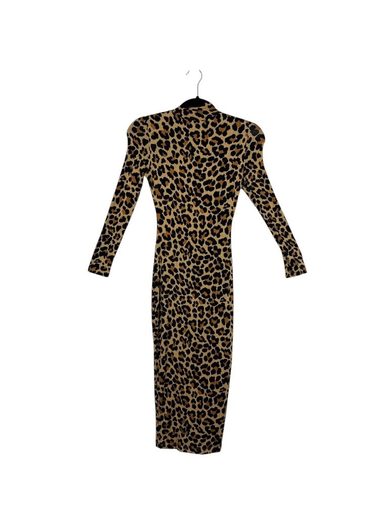 JLUXLABEL MOCK NECK CHEETAH MIDI DRESS