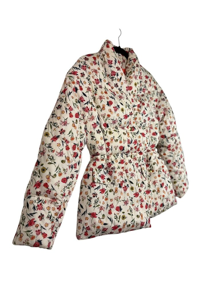 J. CREW FLORAL PUFFER JACKET
