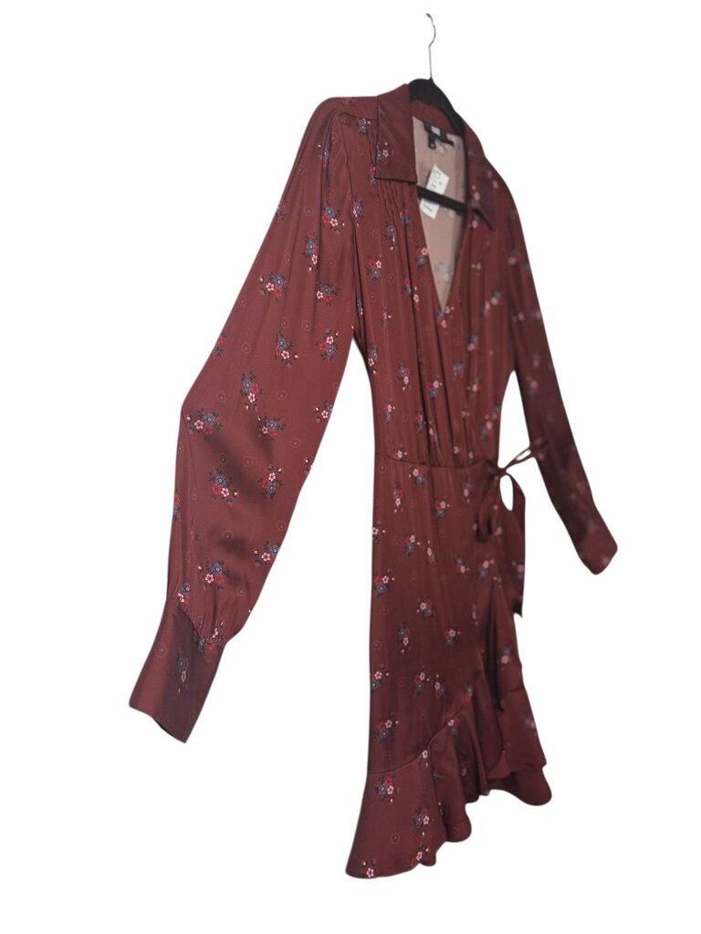 PAIGE SATIN FLORAL WRAP DRESS