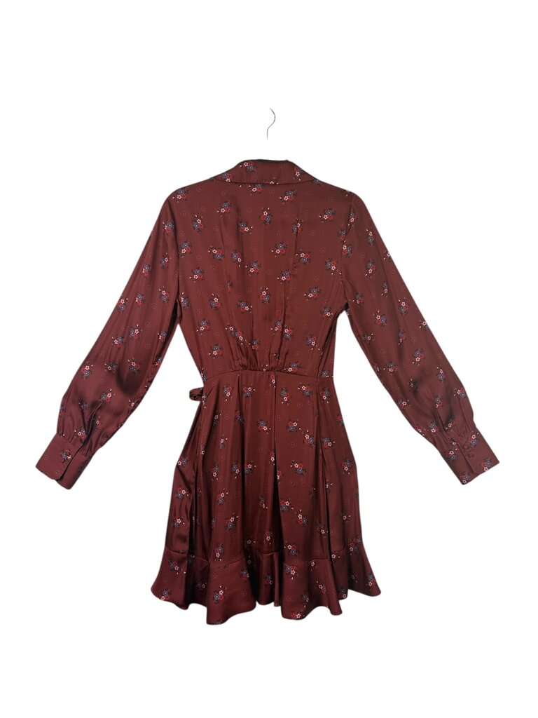 PAIGE SATIN FLORAL WRAP DRESS