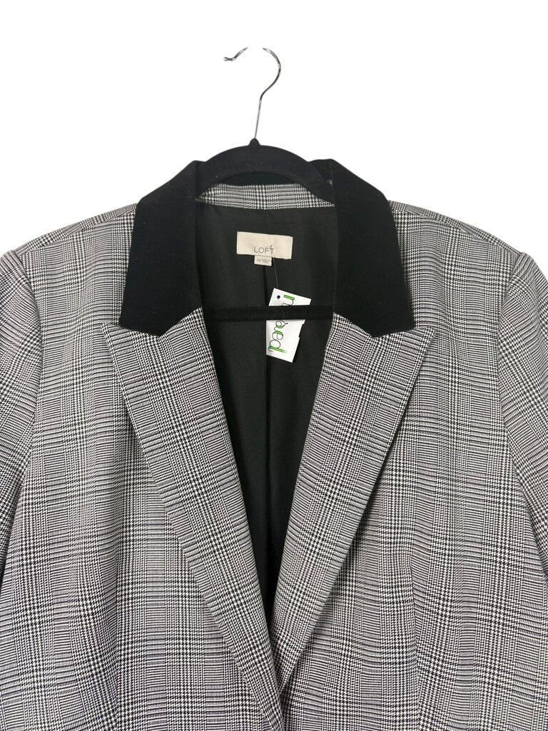LOFT PLAID LINED BLAZER