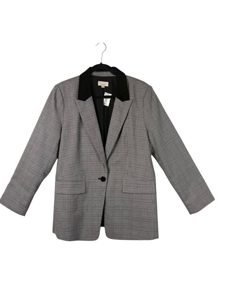 LOFT PLAID LINED BLAZER