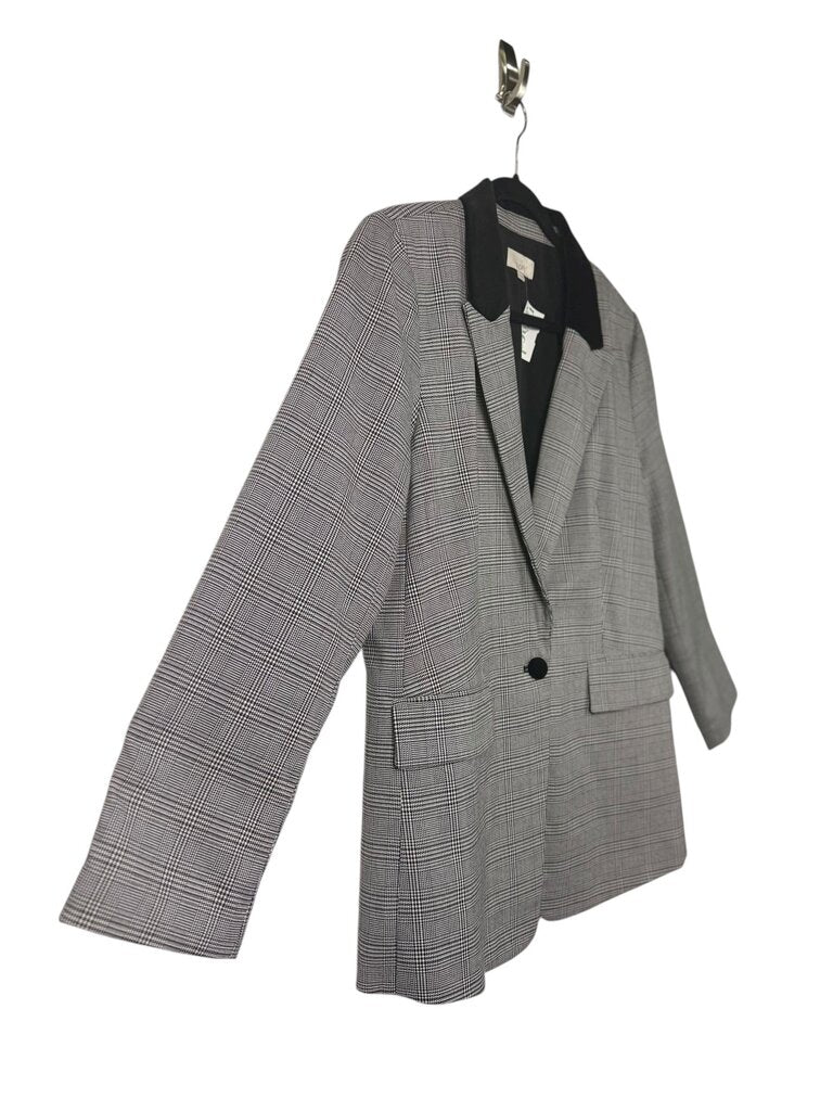 LOFT PLAID LINED BLAZER