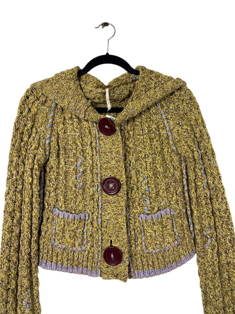 FREE PEOPLE HOODED KNIT SWEATER