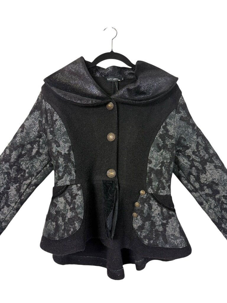 CATY LESCA TAPESTRY PEPLUM SHAWL