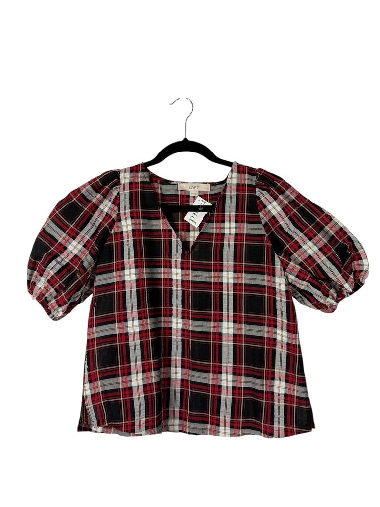 LOFT PLAID BLOUSE