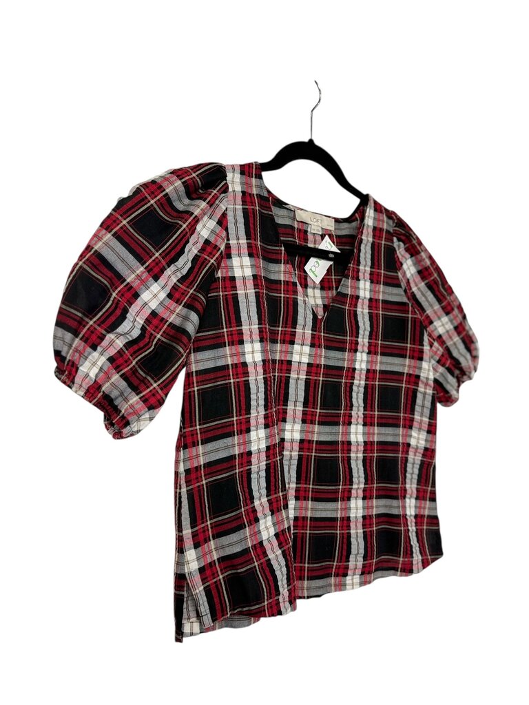 LOFT PLAID BLOUSE
