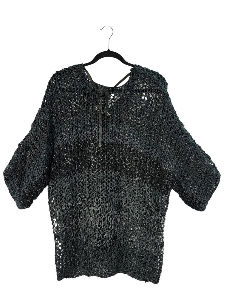 LIVIANA CONTI LEATHER KNIT TOPPER