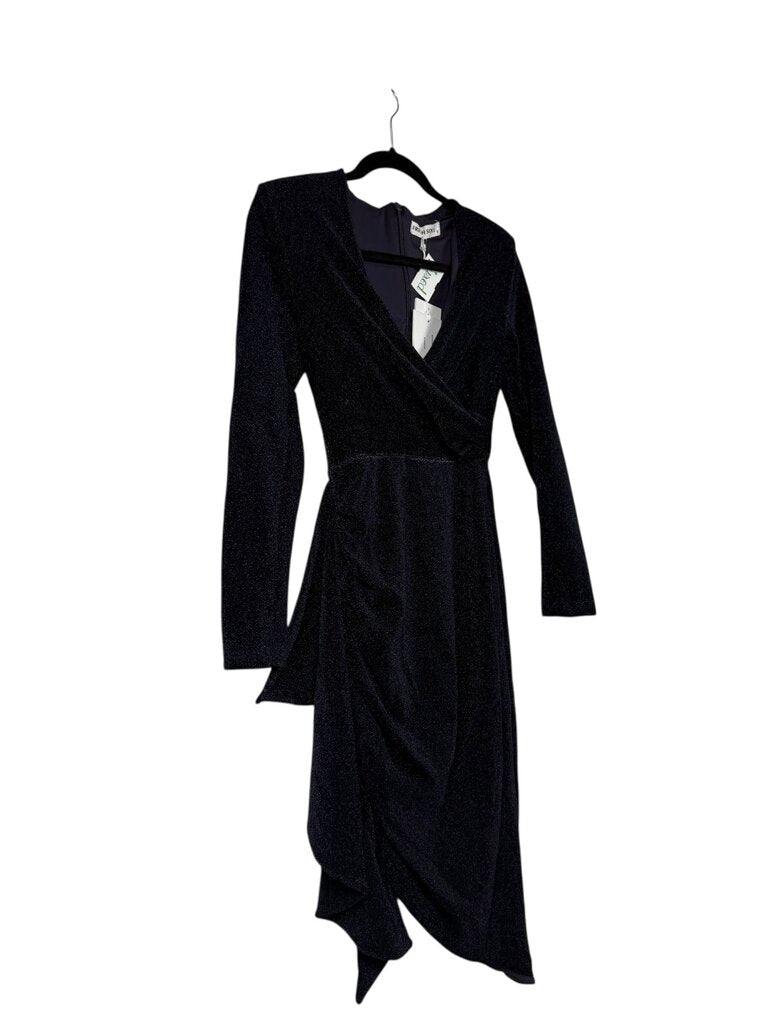 FRESH SHOULD SHIMMER WRAP MIDI DRESS