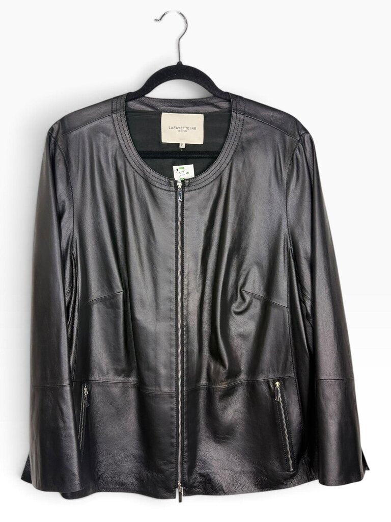 LAFAYETTE 148 FULL ZIP LEATHER JACKET