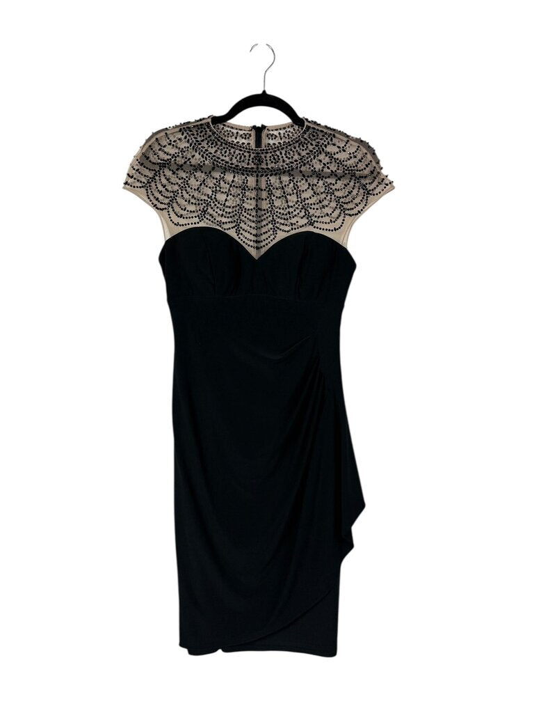 XSCAPE ILLUSION NECK GOWN