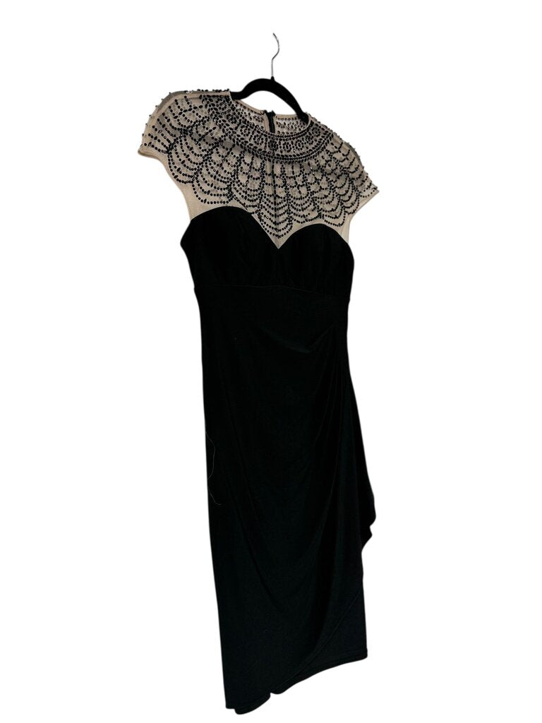 XSCAPE ILLUSION NECK GOWN
