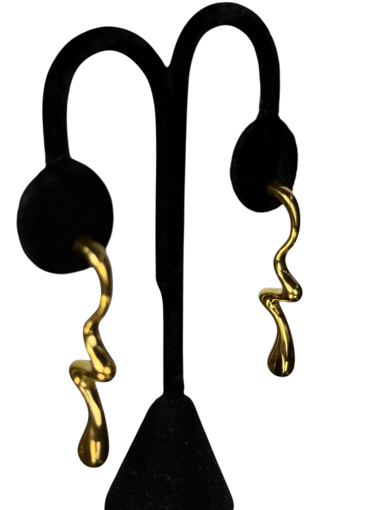 ABSTRACT WAVY DROP POST EARRING