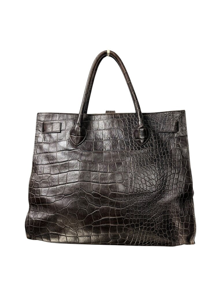 FURLA LEATHER MOCK CROC SATCHEL