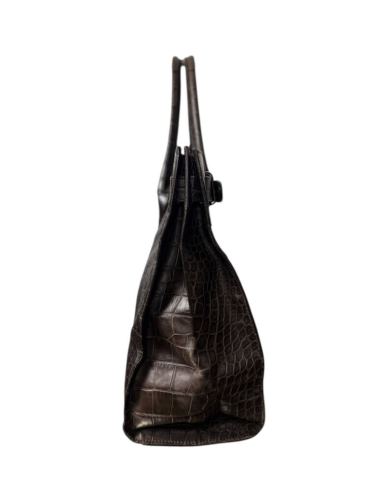 FURLA LEATHER MOCK CROC SATCHEL