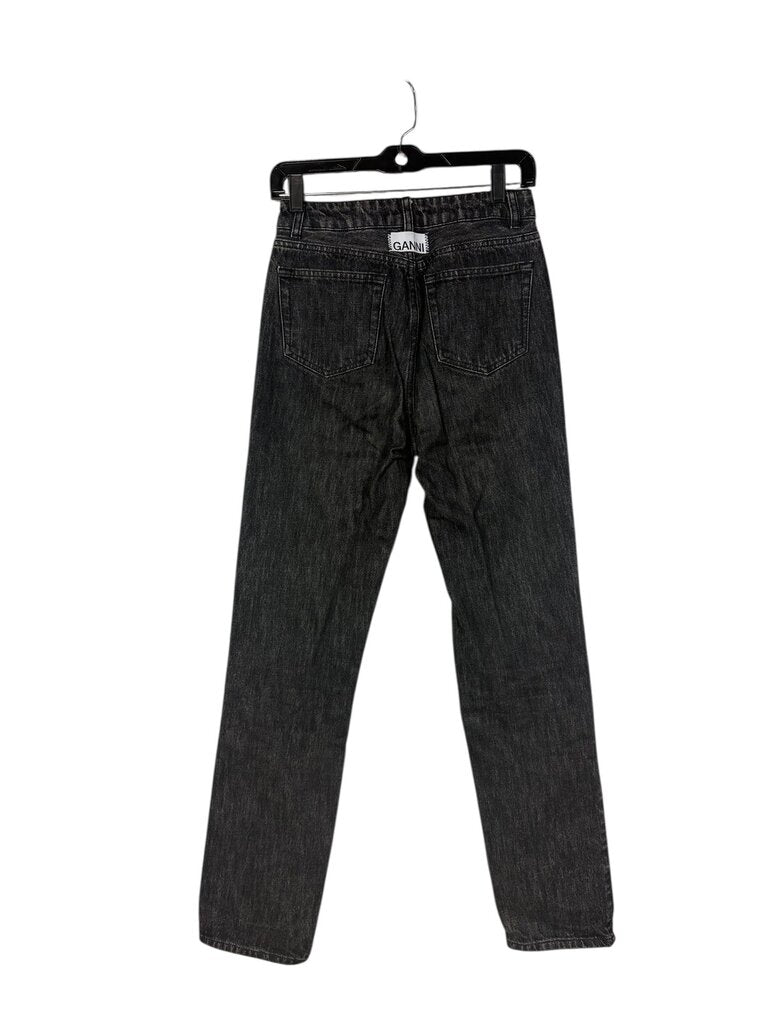 GANNI HIGH RISE STRAIGHT LEG JEAN