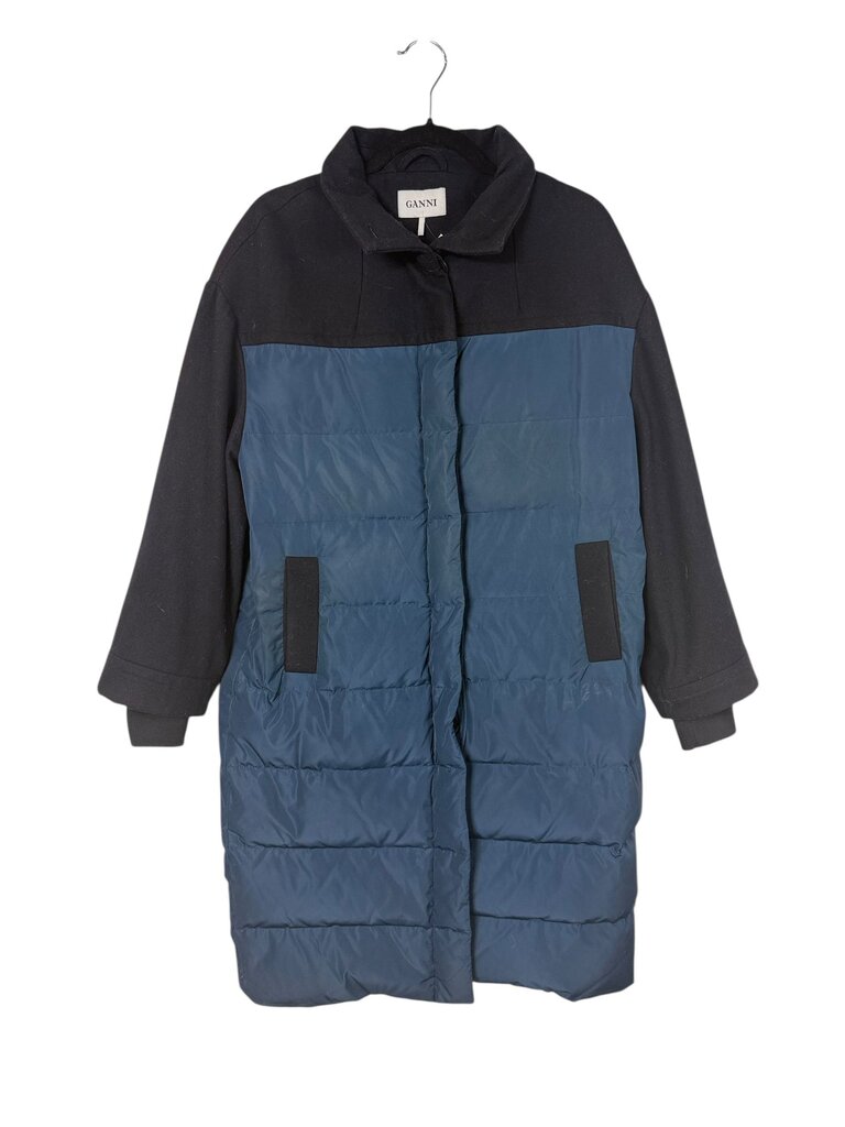 GANNI QUILTED WOOL LONG PUFFER