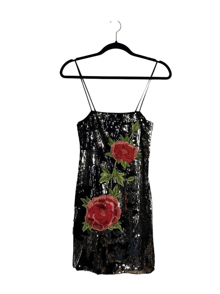 FOREVER 21 SEQUIN FLORAL MINI DRESS