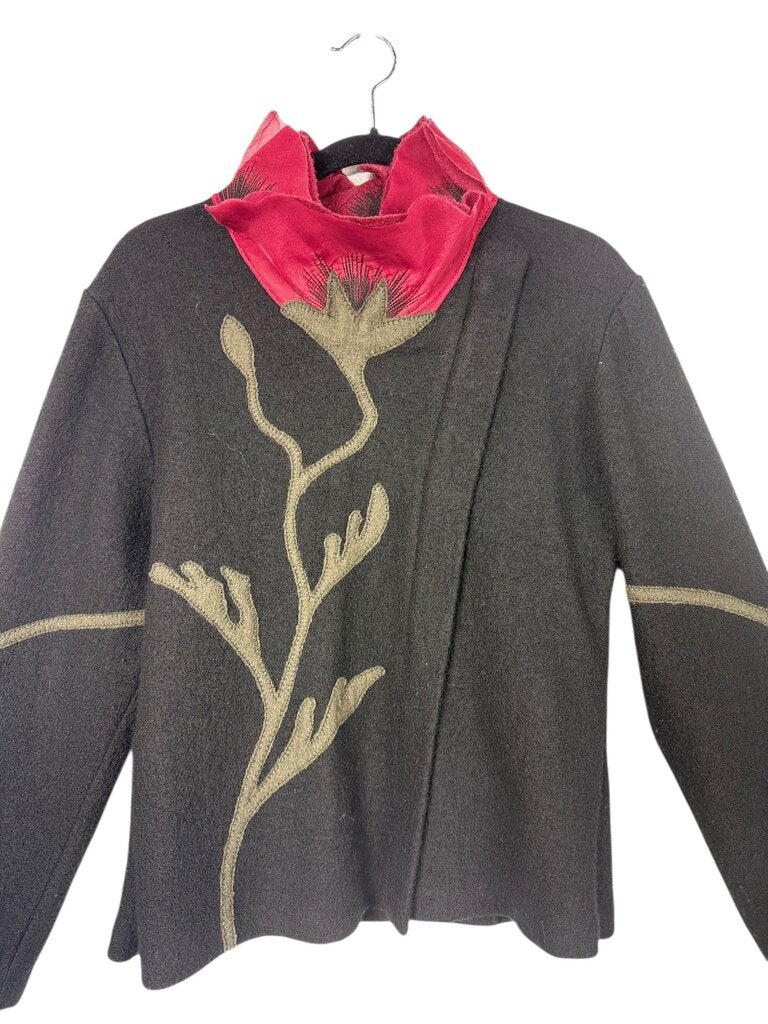 COVELO 100% WOOL POPPY FLOWER JACKET