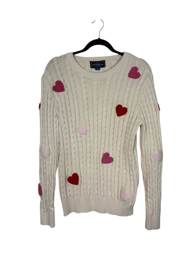 KIEL JAMES PATRICK HEART CABLE KNIT SWEATER