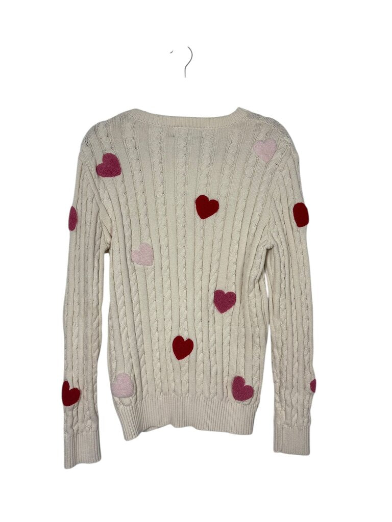 KIEL JAMES PATRICK HEART CABLE KNIT SWEATER