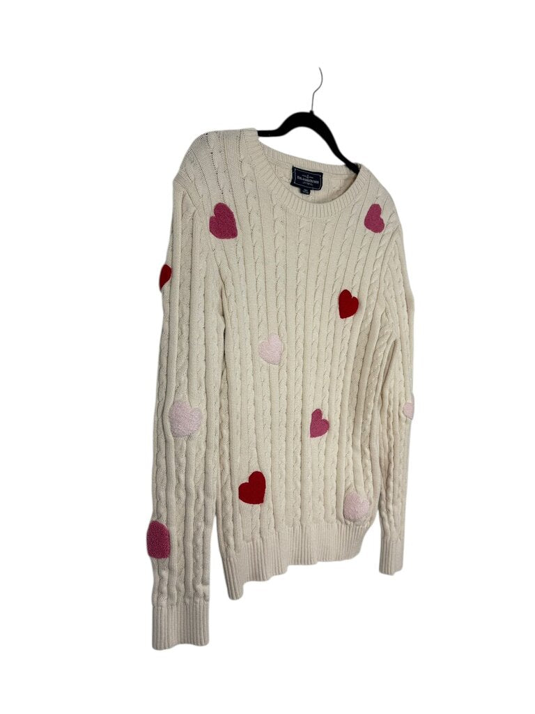 KIEL JAMES PATRICK HEART CABLE KNIT SWEATER